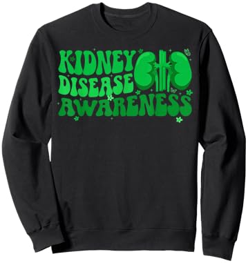 Groovy Kidney Disease Awareness Month Kidney Disease Warrior Sweatshirt - Sweatshirt | Black