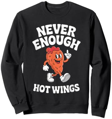 Funny Hot Wing or Hot Wings Retro Sweatshirt - Sweatshirt | Black