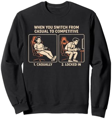 Funny Gamer Meme Casual Competitive Gaming Locked in Game Sweatshirt - Sweatshirt | Black