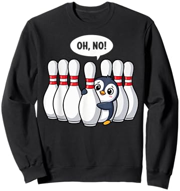Oh No Penguin Bowling Sweatshirt - Sweatshirt | Black