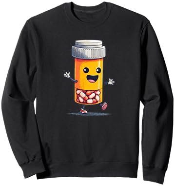Happy Medicine Pill Bottle Costume for Therapy Lovers Sweatshirt - Sweatshirt | Black