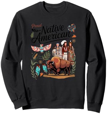 Indigenous Peoples Idea for Kids Native American Themed Sweatshirt - Sweatshirt | Black