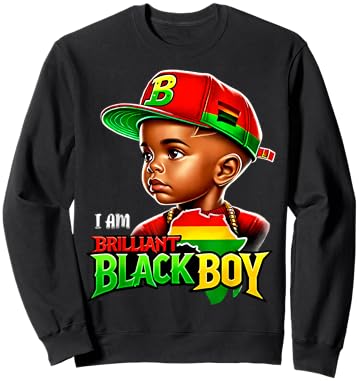 B is for Brilliant Black Boy Kid Black-History Month Toddler Sweatshirt - Sweatshirt | Black