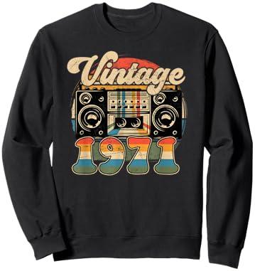 55th Birthday Retro Vintage 1971 Men Women Sweatshirt - Sweatshirt | Black