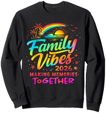 Colorful Family Vacation Beach Matching 2026 Sweatshirt - Sweatshirt | Black