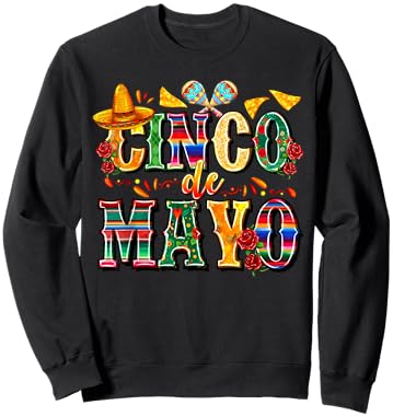 Happy Cinco De Mayo Mexican Sombrero Margarita Fiesta Funny Sweatshirt - Sweatshirt | Black