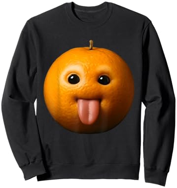 Ai Orange Meme Ai Fruits Eating Fruit Funny brainrot Silly Sweatshirt - Sweatshirt | Black