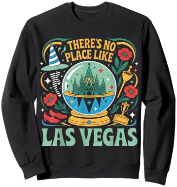 There's No Place Like Las Vegas Retro 80s Sweatshirt - Sweatshirt | Black