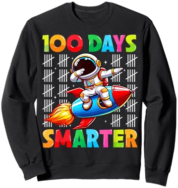 100 Days Smarter Dabbing Astronaut Kids 100th Day of School Sweatshirt - Sweatshirt | Black