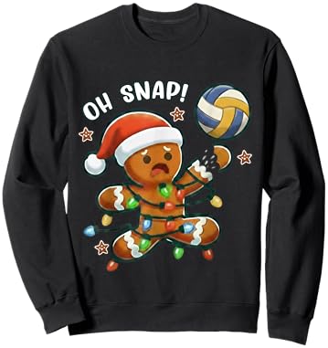 Funny Volleyball Gingerbread Christmas Holiday Player Gift Sweatshirt - Sweatshirt | Black