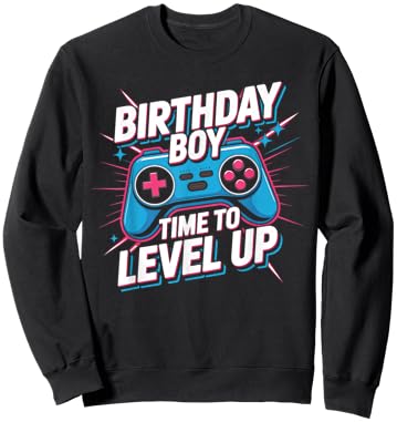 Birthday Boy Time to Level Up Video Game Birthday Sweatshirt - Sweatshirt | Black