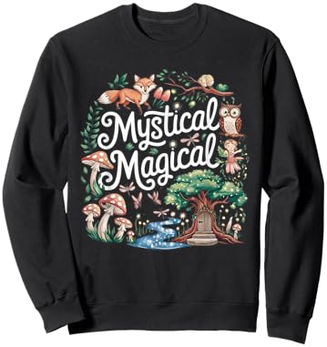 Mystical Magical Retro Aesthetic Space Gift Men Women Sweatshirt - Sweatshirt | Black