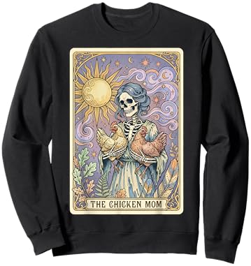 The Chicken Mom Tarot Card Sweatshirt - Sweatshirt | Black