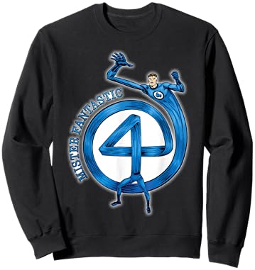 Marvel Fantastic Four Mister Fantastic 4" Logo Comic Art Sweatshirt - Sweatshirt | Black
