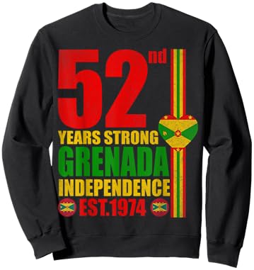 Grenada 52nd Independence Day Grenadian Pride Celebration Sweatshirt - Sweatshirt | Black