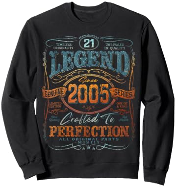 Vintage 2005 Limited Edition Shirt 21 Year Old 21st Birthday Sweatshirt - Sweatshirt | Black