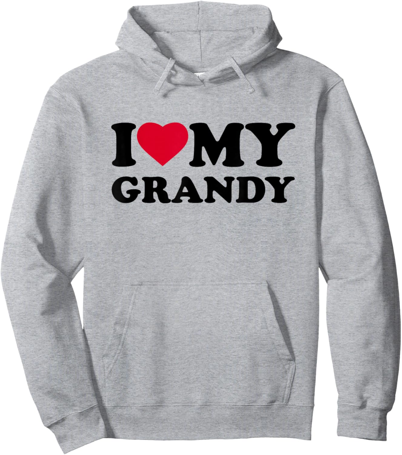 I Love My Grandy Heart Grandma Family Hoodie - Hoodie | Ash