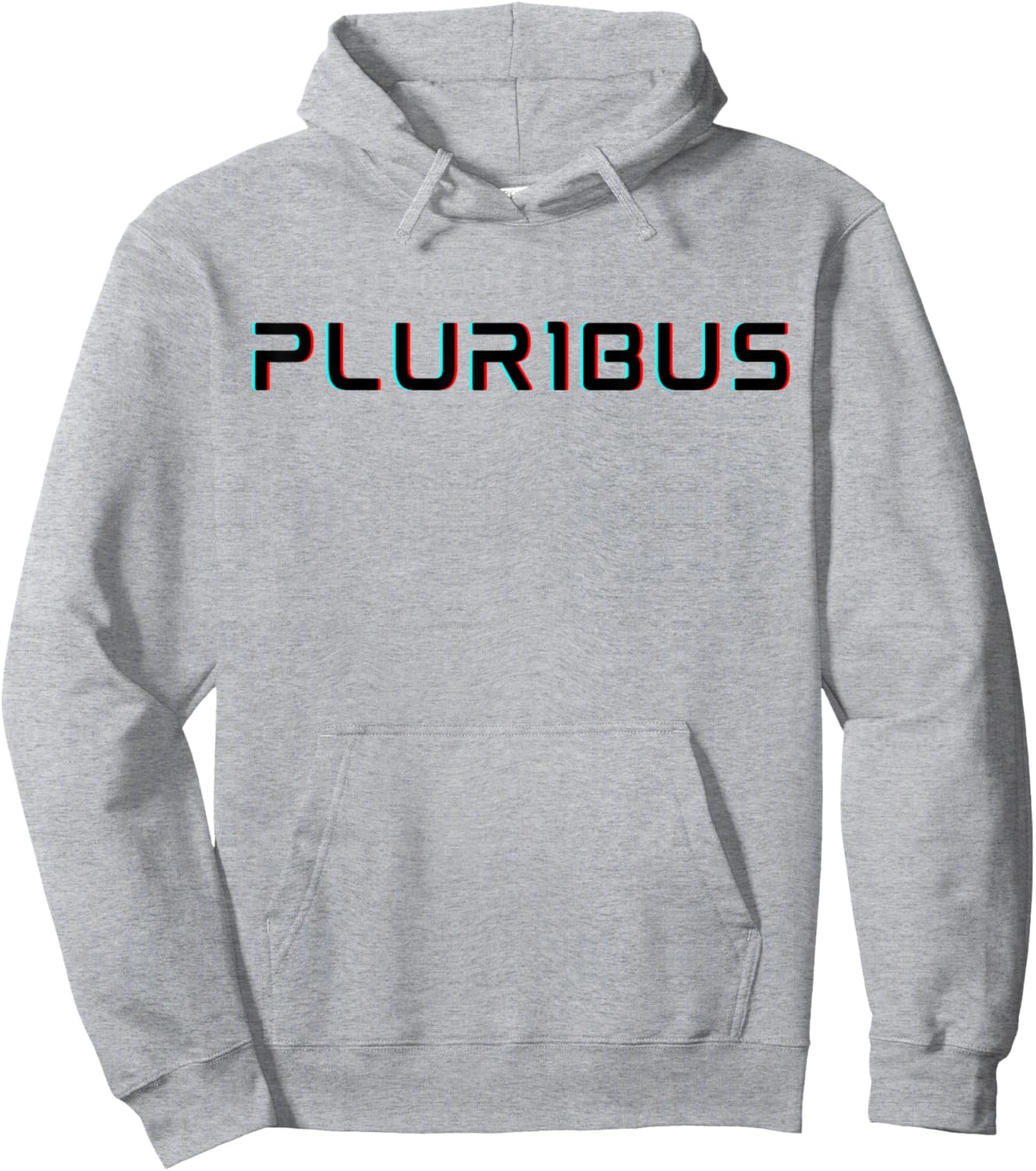 E Pluribus Unum Glitch Text Anaglyph Cyberpunk & Vaporwave Hoodie - Hoodie | Ash
