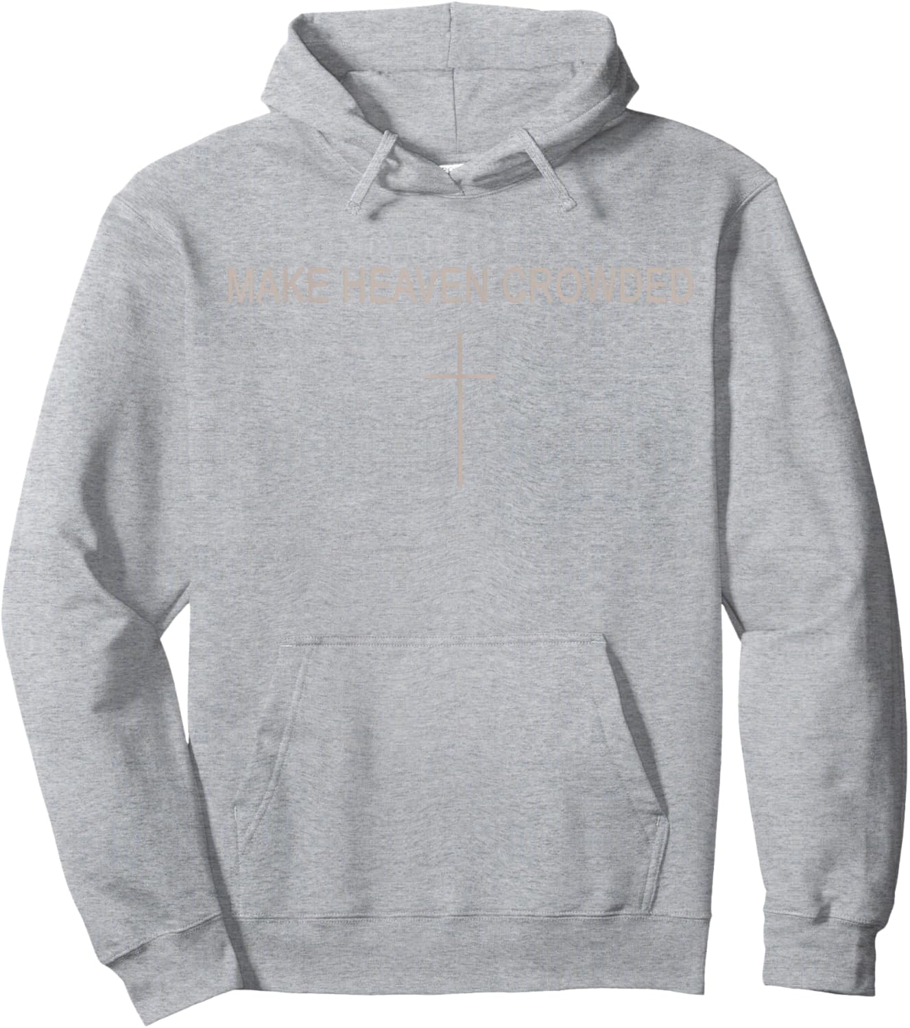 Youth Make Heaven Crowded Cross Christian Minimalist Faith Hoodie - Hoodie | Ash