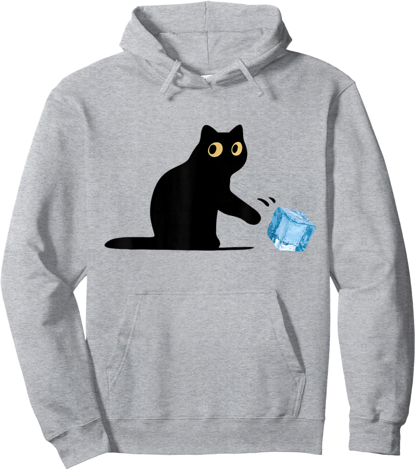 Funny Black Cat Pushing Ice Humor Abolish Ice Cat Meme Hoodie - Hoodie | Ash