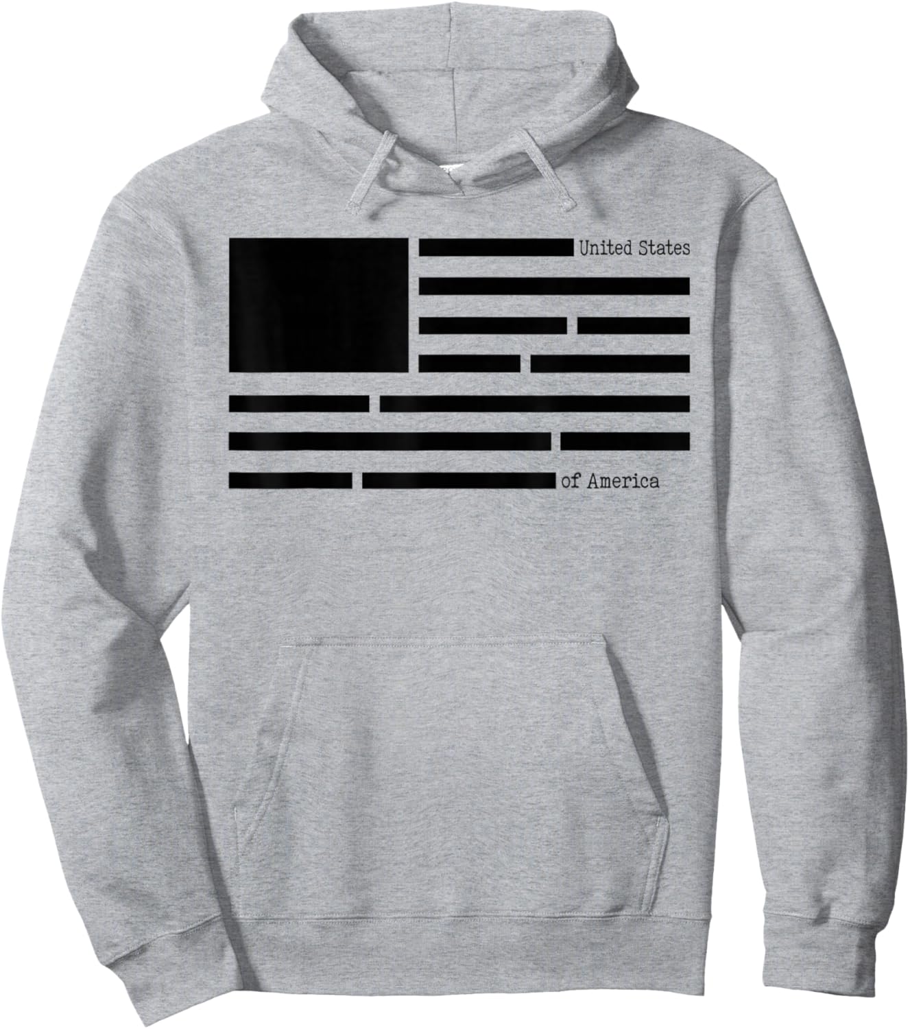 United States of America Document Censored File USA Flag Hoodie - Hoodie | Ash