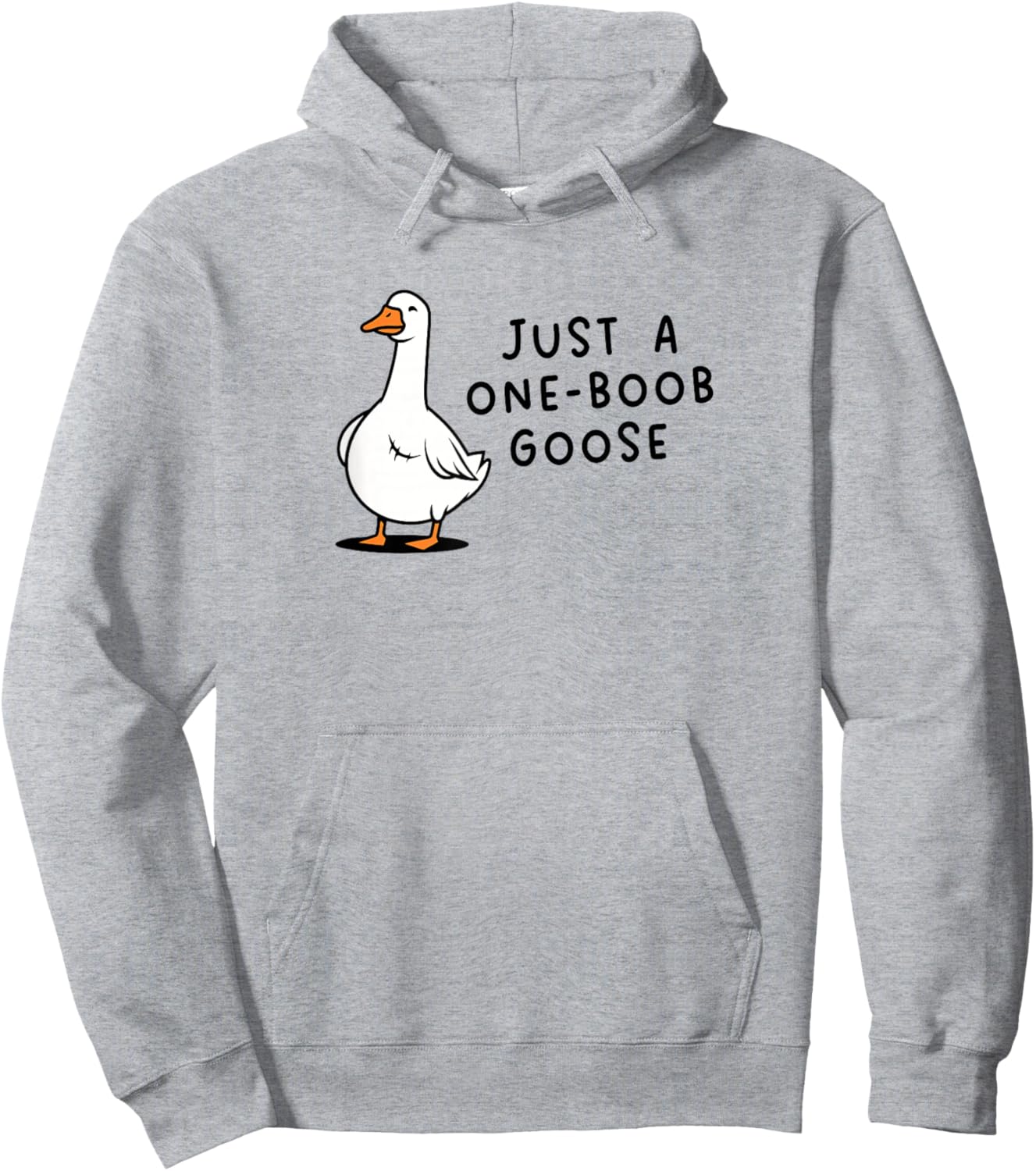 Funny Mastectomy Just a One-Boob Goose Surgery Recovery Hoodie - Hoodie | Ash