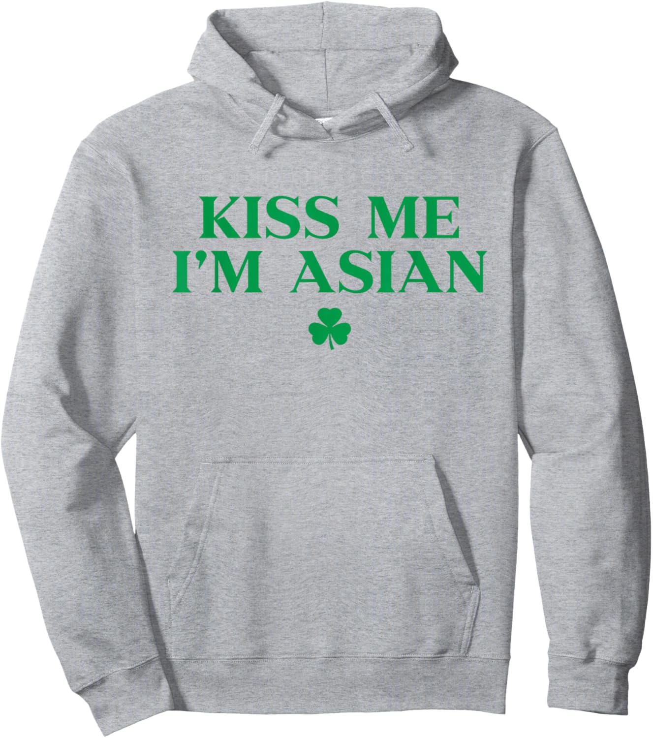 Kiss Me Im Asian Shirt Shamrock Funny St Patricks Day Hoodie - Hoodie | Ash