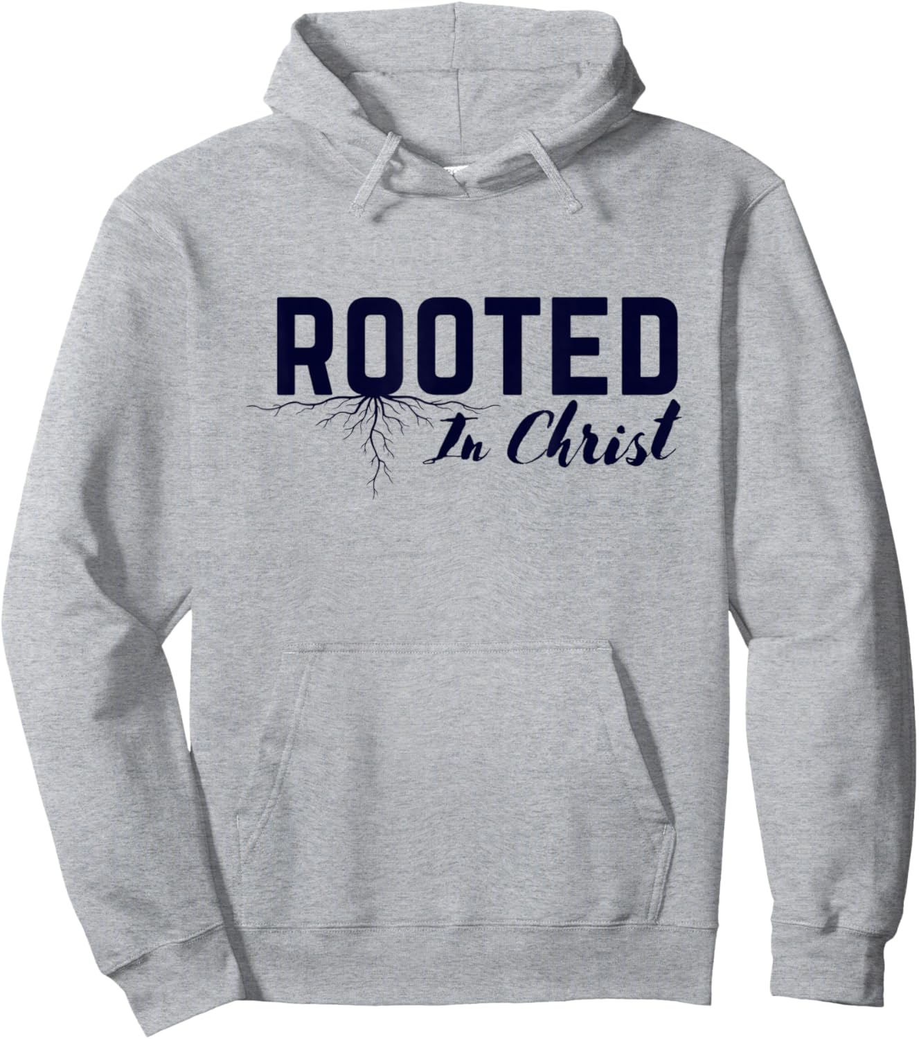 Rooted in Christ Christian Colossians 2:7 Bible Verse Hoodie - Hoodie | Ash
