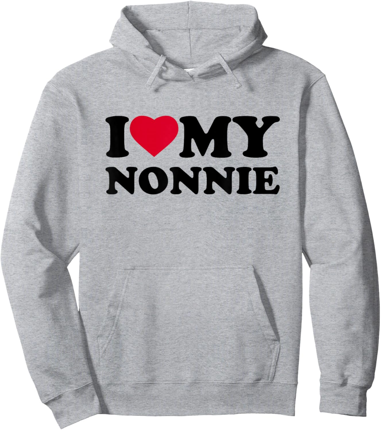 I Love My Nonnie Heart Grandma Family Hoodie - Hoodie | Ash