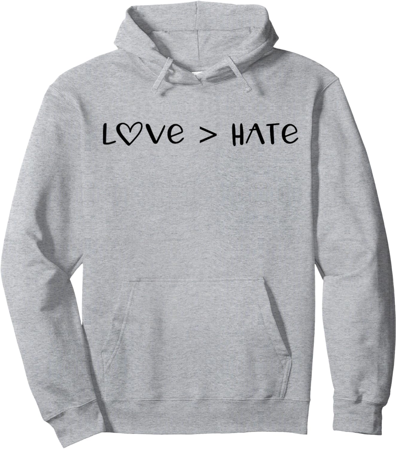 Love Greater is Than Hate Sign Love Equality Love Wins Heart Hoodie - Hoodie | Ash