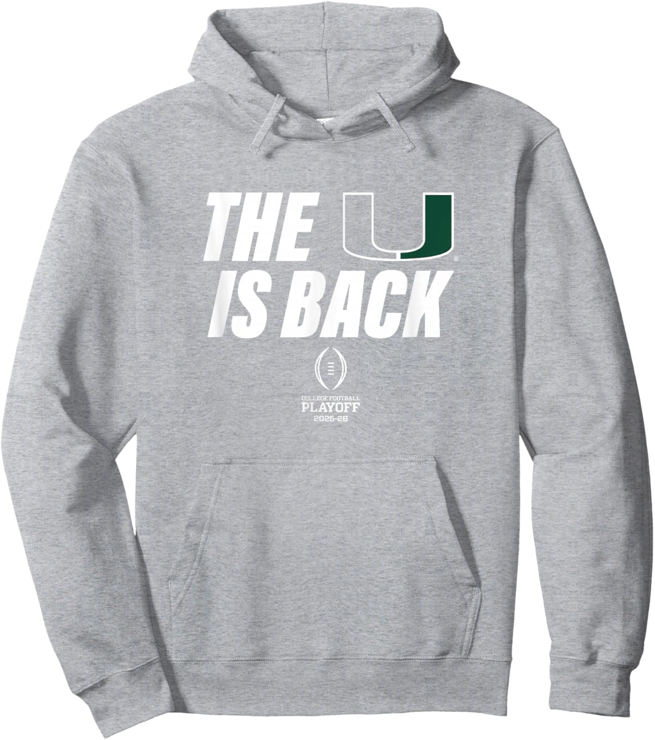 Miami 2025-26 College Football Playoff U is Back (Orange) Hoodie - Hoodie | Ash