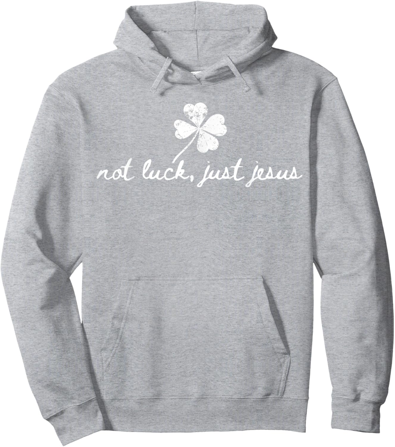 Not Luck, Just Jesus St Patrick's Day Shamrock Christian Hoodie - Hoodie | Ash