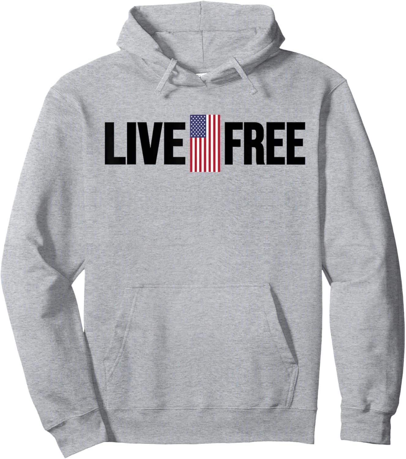 Live Free USA Flag Hoodie - Hoodie | Ash