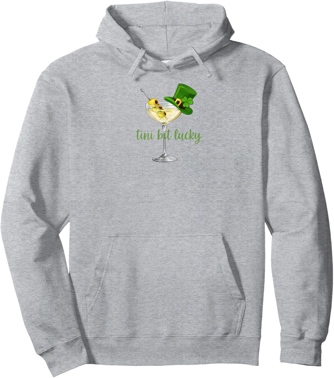 St. Patrick's Day Martini Irish Baby Tini Bit Lucky Shamrock Hoodie - Hoodie | Ash