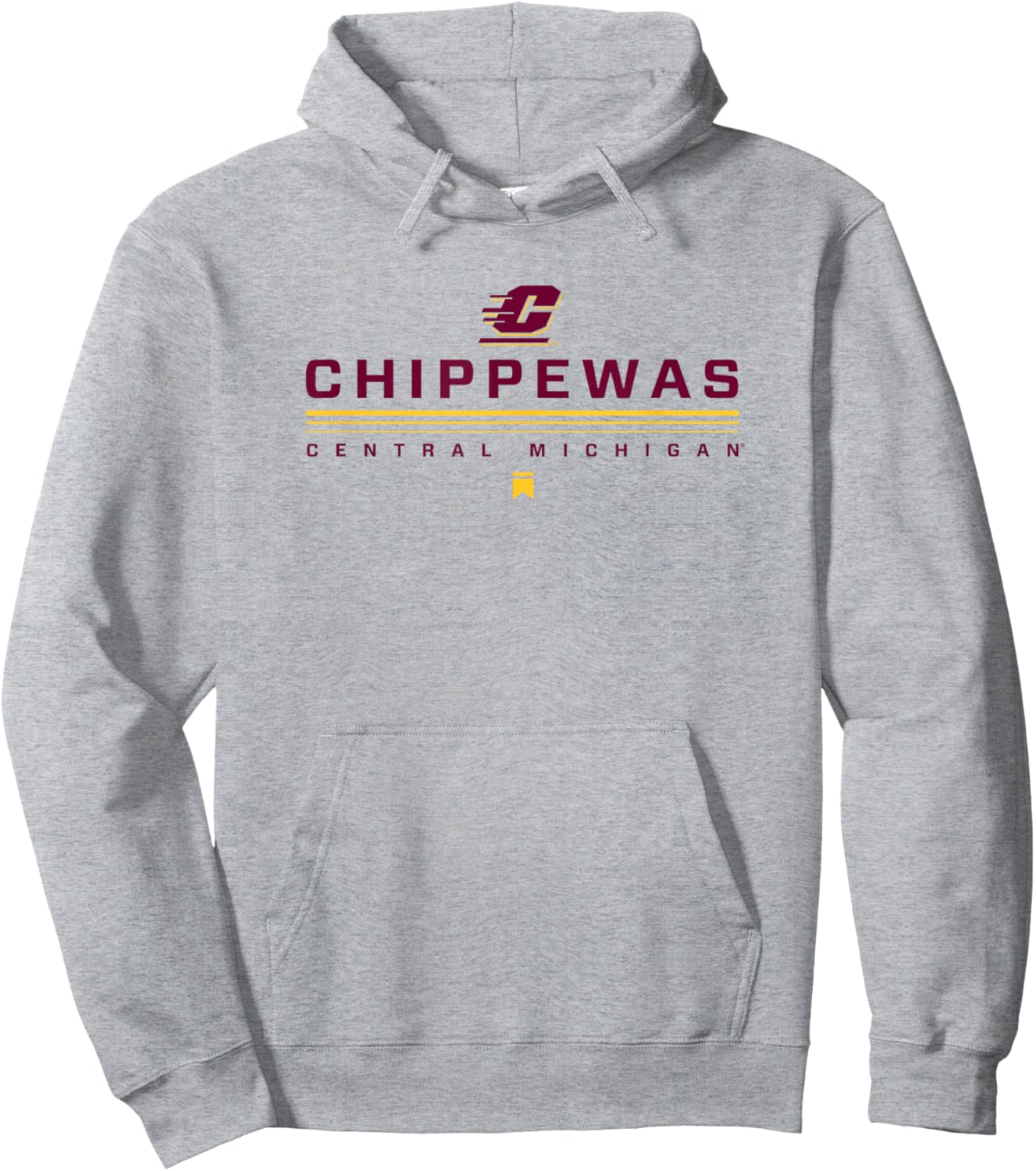 Central Michigan University CMU Chippewas Lines Hoodie - Hoodie | Ash