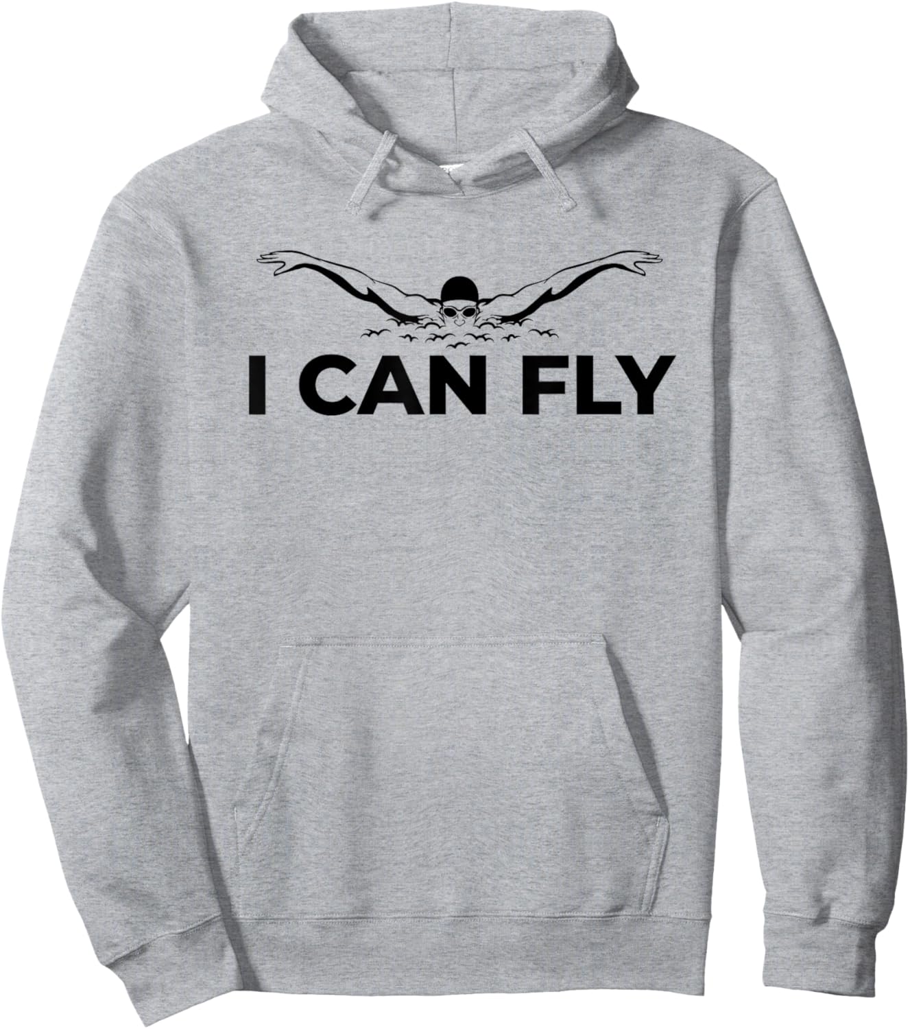 Butterfly Stroke, Swimmer, Swim, Swimming, I Can Fly Hoodie - Hoodie | Ash