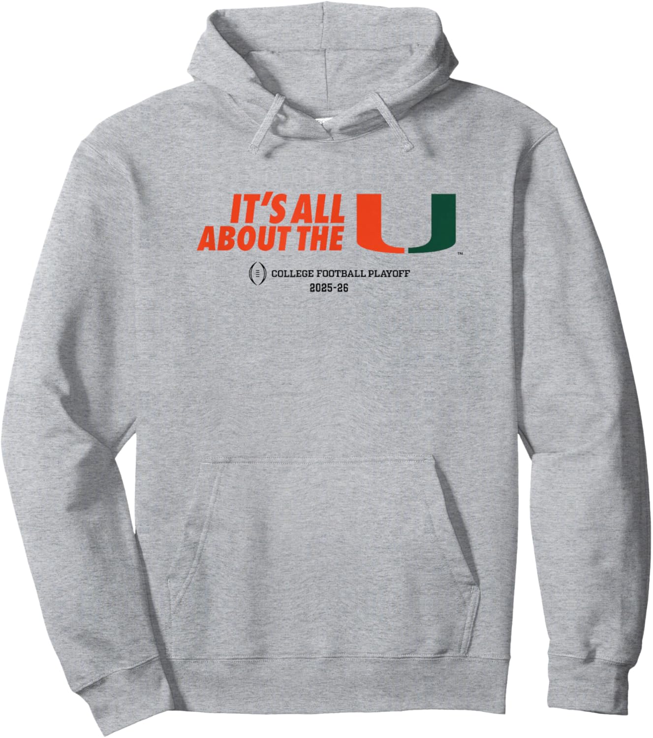 Miami 2025-26 College Football Playoff All About U (White) Hoodie - Hoodie | Ash