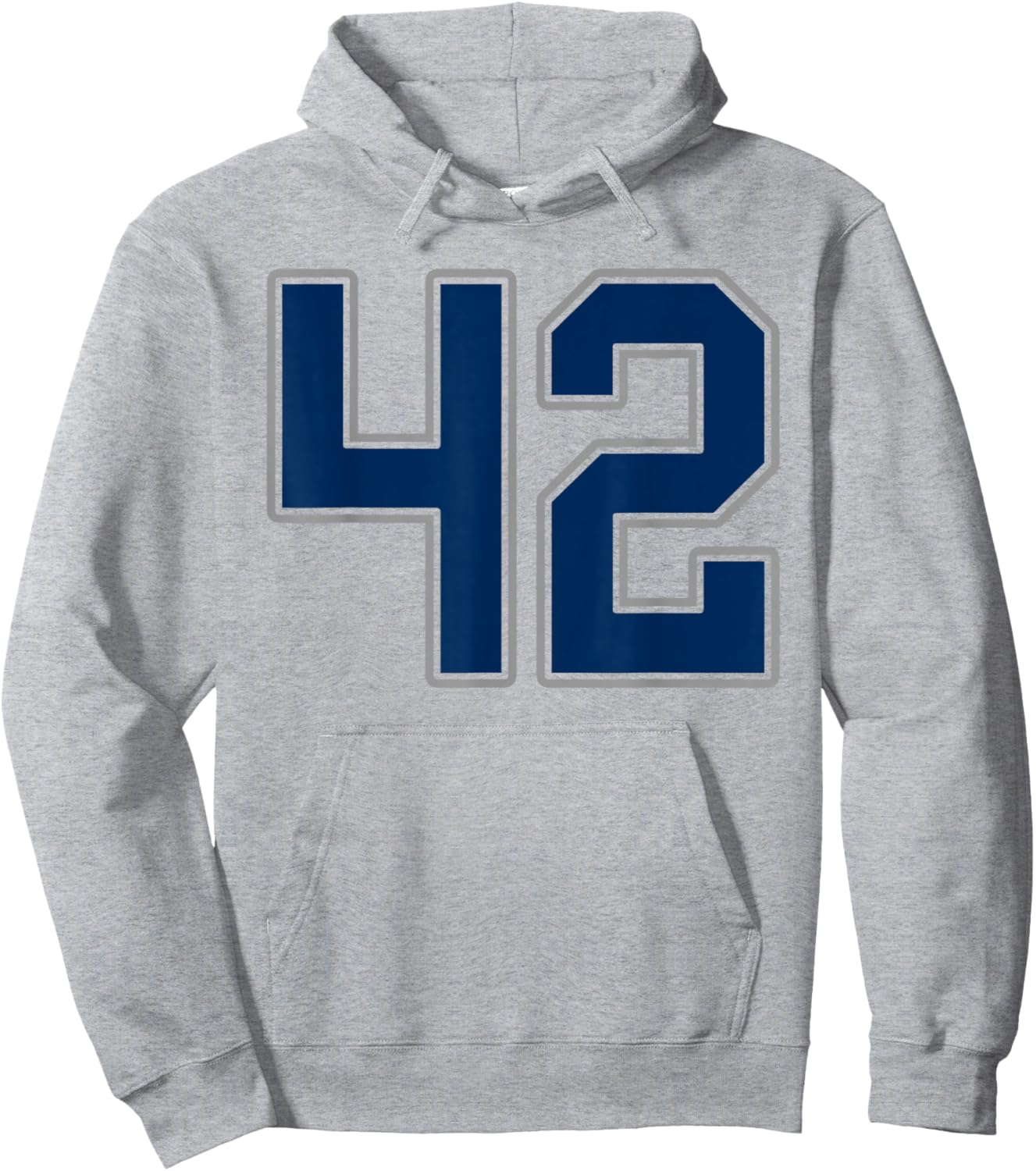 Navy Blue Silver Number 42 Jersey Player Uniform #42 Hoodie - Hoodie | Ash