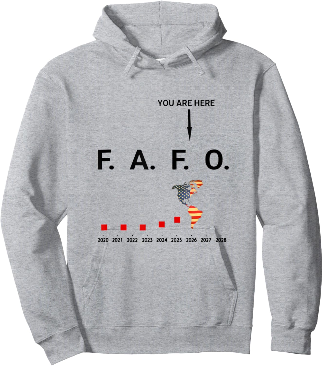 FAFO Funny You are Here FAFO Greenland American FAFO Hoodie - Hoodie | Ash