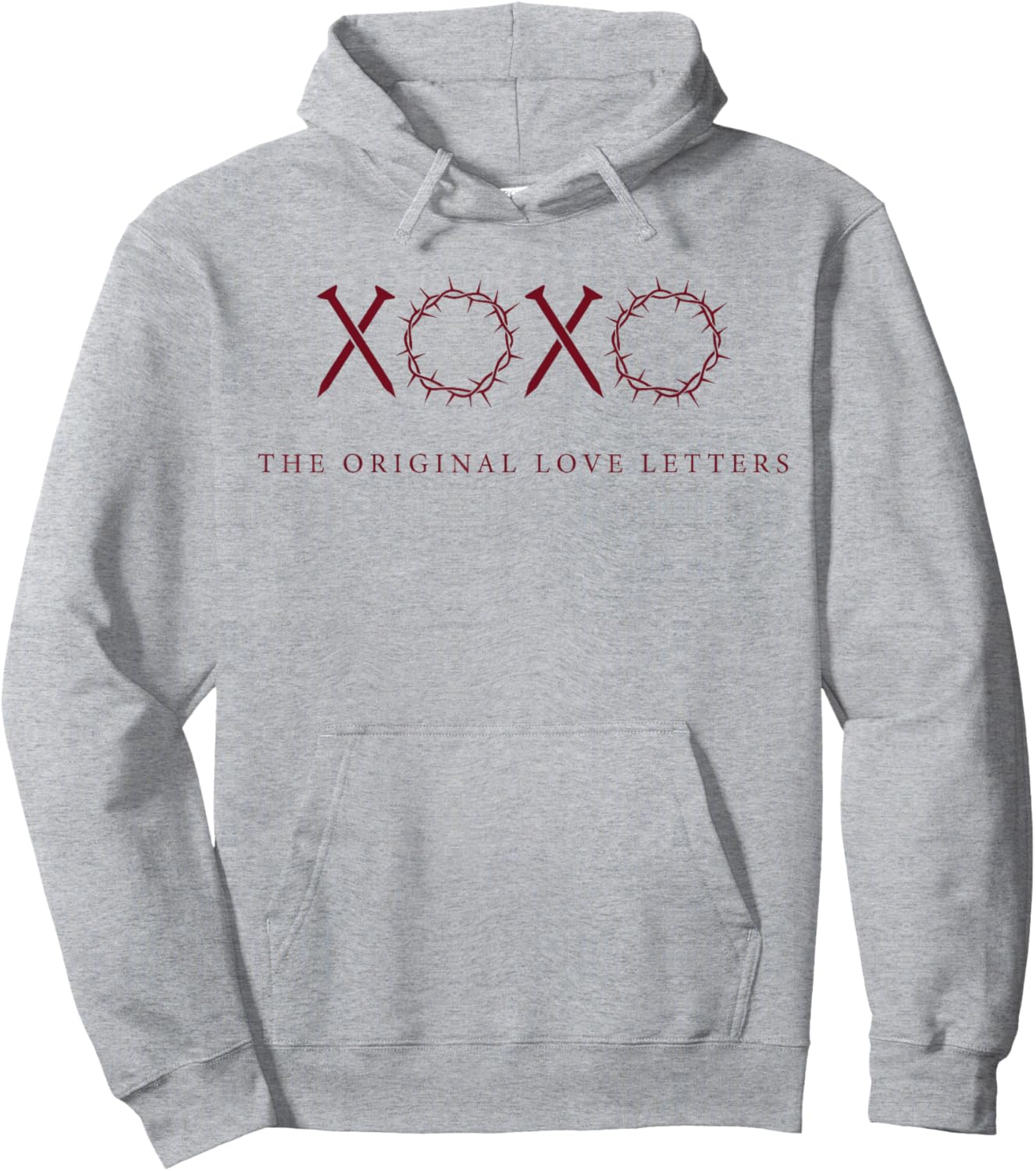 XOXO The Original Love Letters Valentine Hearts Hoodie - Hoodie | Ash