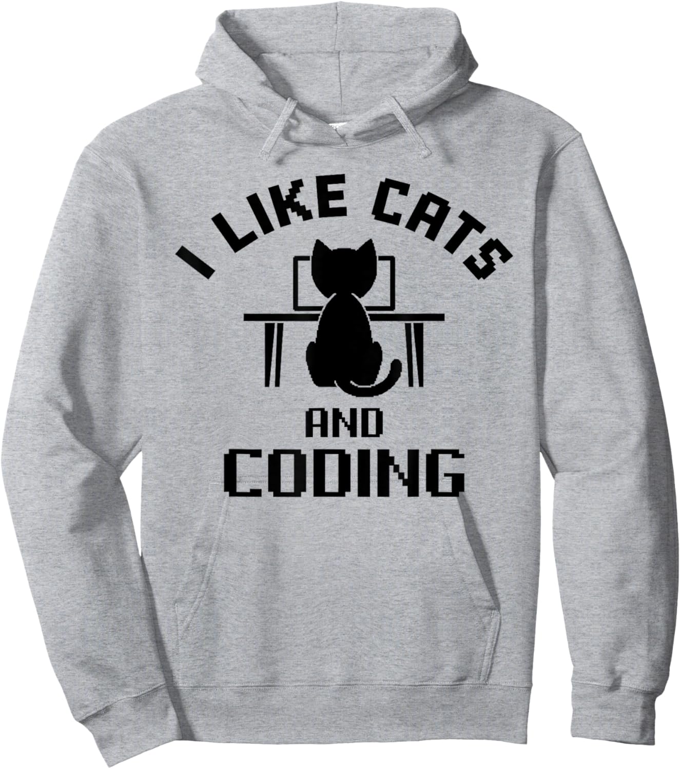 I Like Cats and Coding Funny Design Hoodie - Hoodie | Ash
