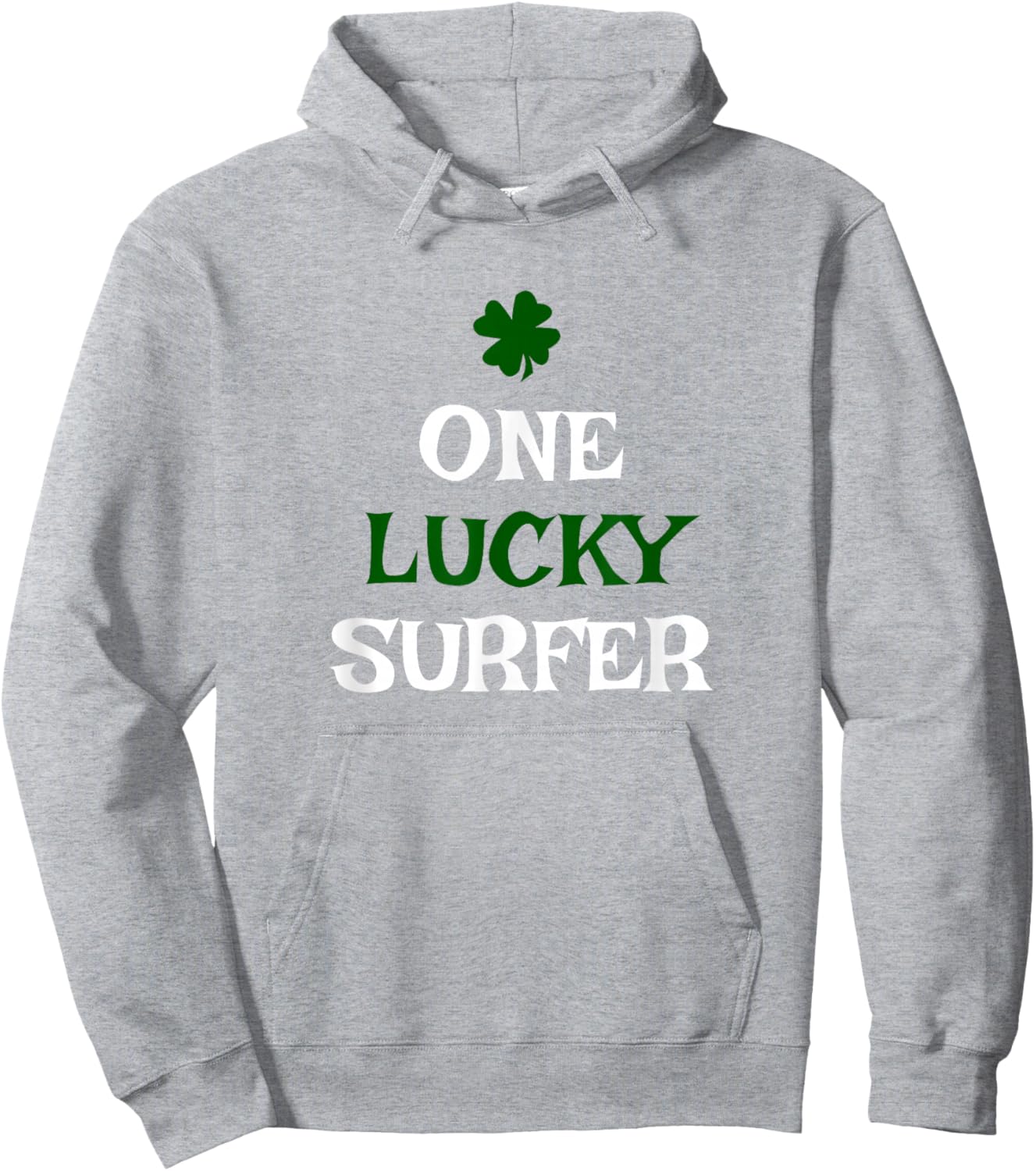 One Lucky Surfer St. Patrick's Day Funny Irish Surfing Surf Hoodie - Hoodie | Ash