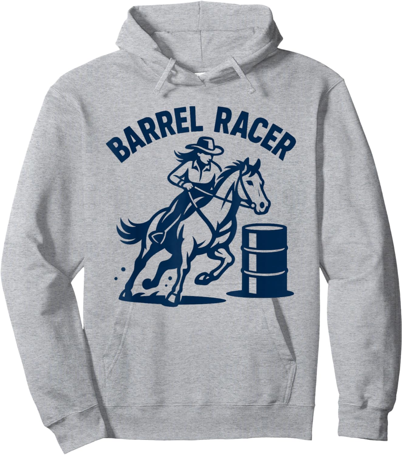 Western Barrel Racing Horse Rider Cowgirl Art Hoodie - Hoodie | Ash