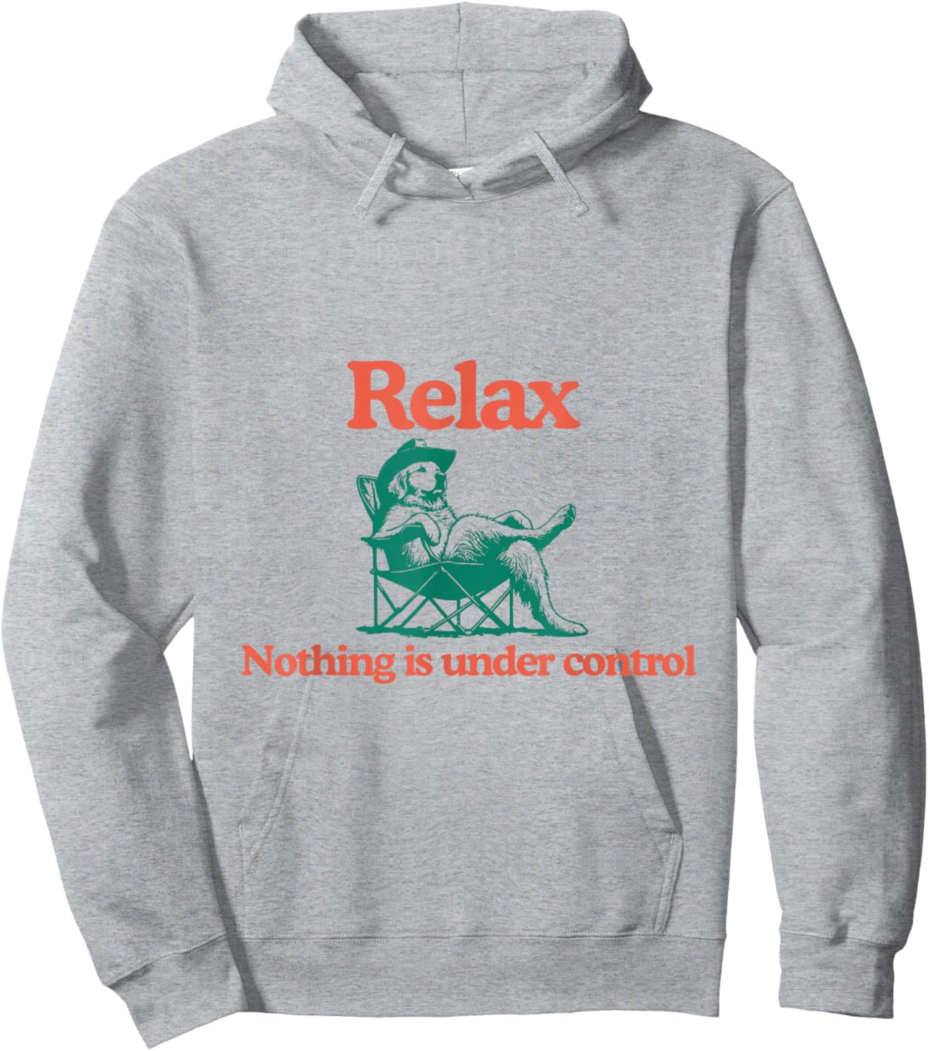 Relax Nothing is Under Control Funny Dog Hoodie - Hoodie | Ash