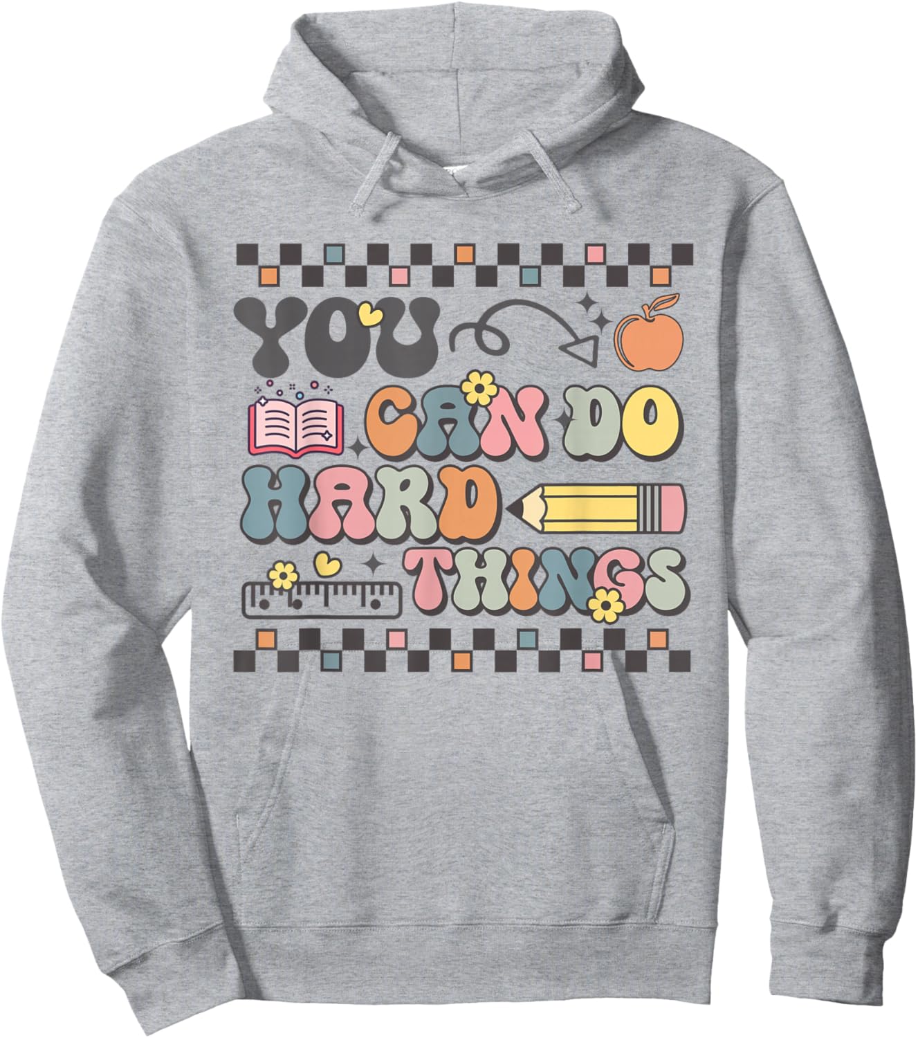 State Testing Test Day Teacher You Can Do Hard Things Hoodie - Hoodie | Ash