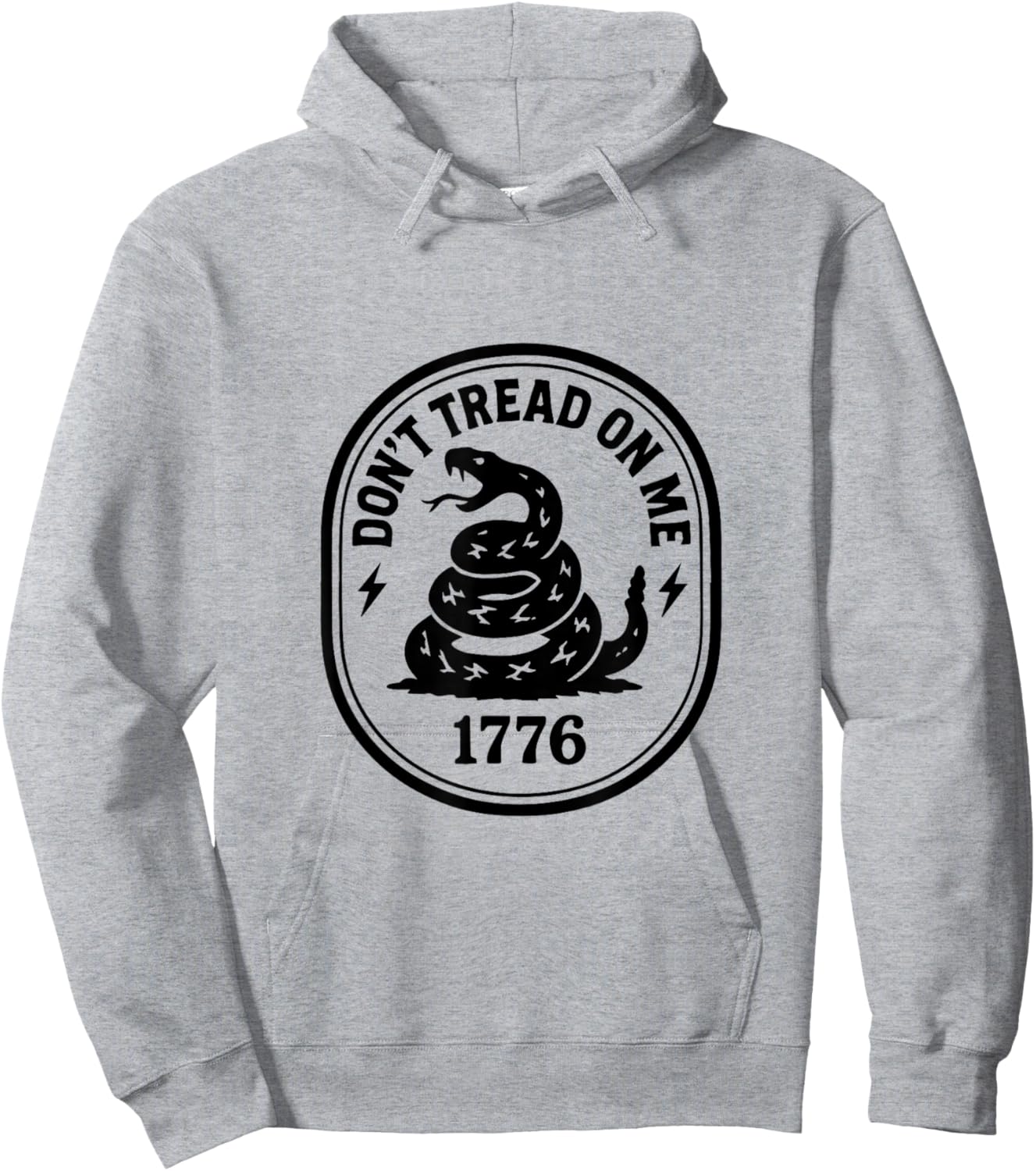Don’t Tread On Me 1776 Snake Patriotic Retro USA Design Hoodie - Hoodie | Ash