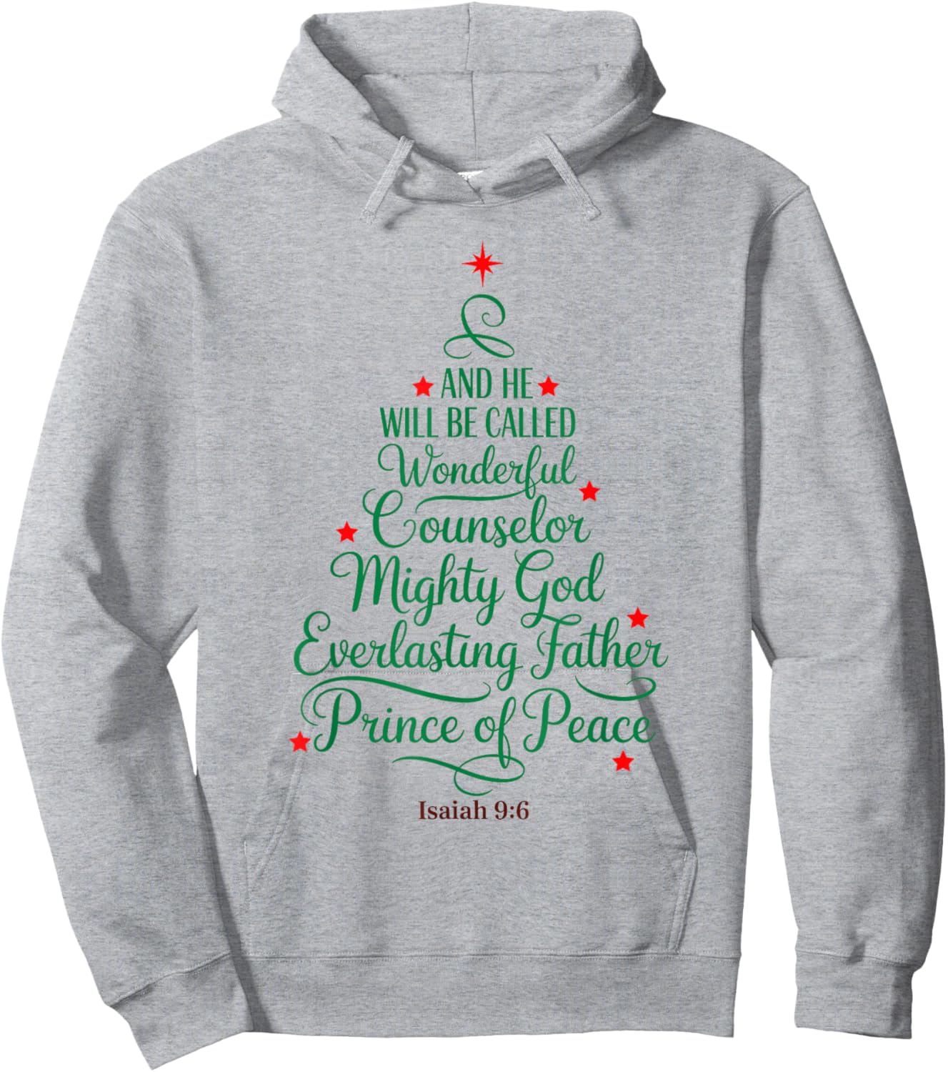 He Will Be Called Wonderful Counselor Mighty Christmas Tree Hoodie - Hoodie | Ash
