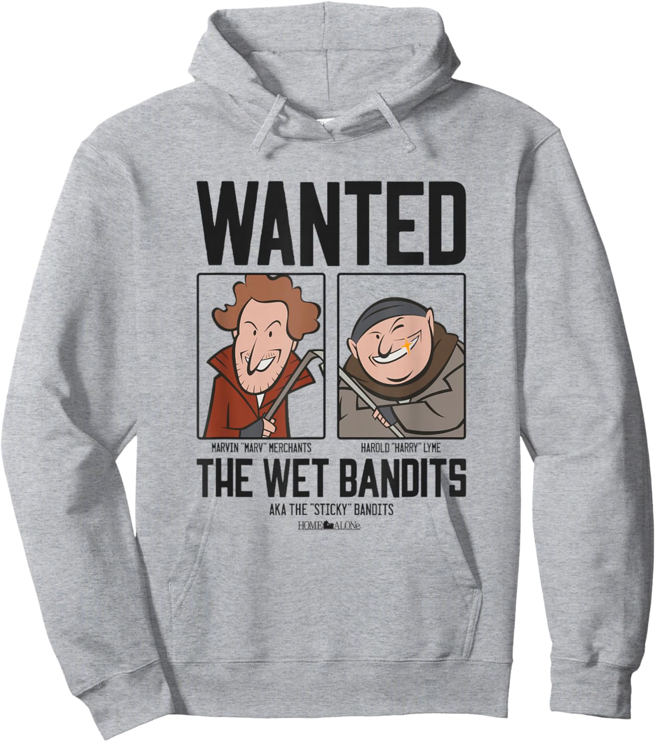 Home Alone Wet Bandits Wanted Poster Cartoon Hoodie - Hoodie | Ash