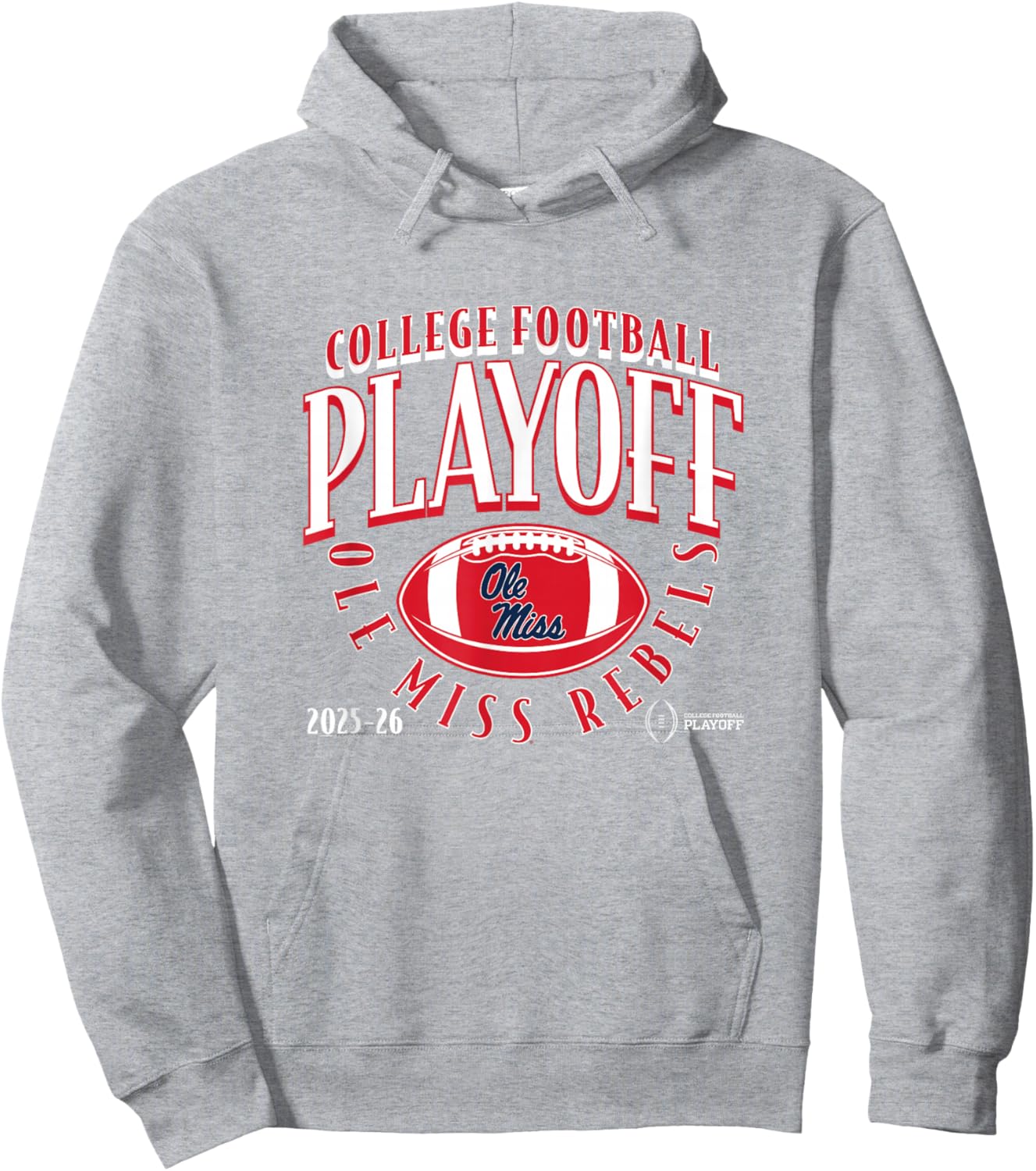 Ole Miss Rebels College Football Playoff Football Curve 2025 Hoodie - Hoodie | Ash