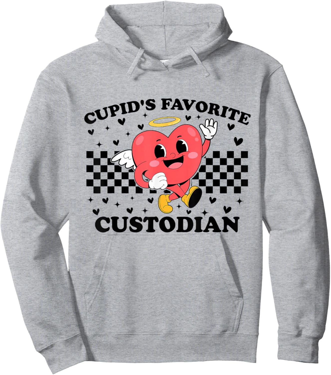 Cupid’s Favorite Custodian Valentines Funny Cupid Hoodie - Hoodie | Ash